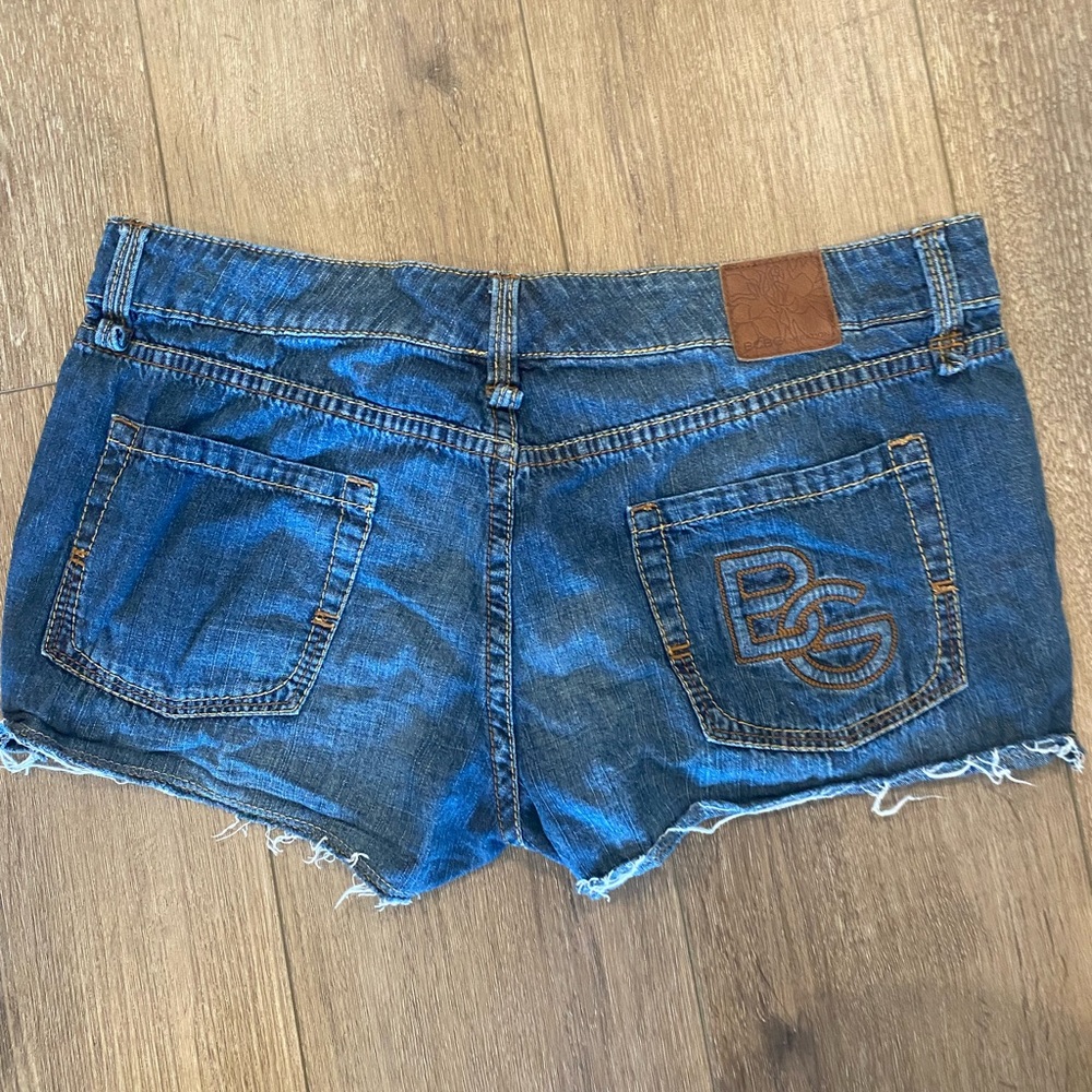 BCBG size 30” waist Jean shorts with detailing on right back pocket